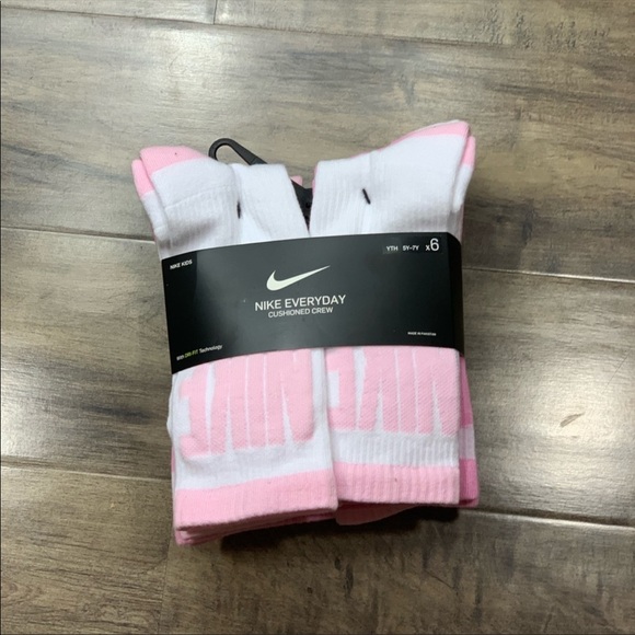 NIKE EVERYDAY CUSHIONED CREW SOCKS YTH 5Y-7Y pink - Picture 6 of 16